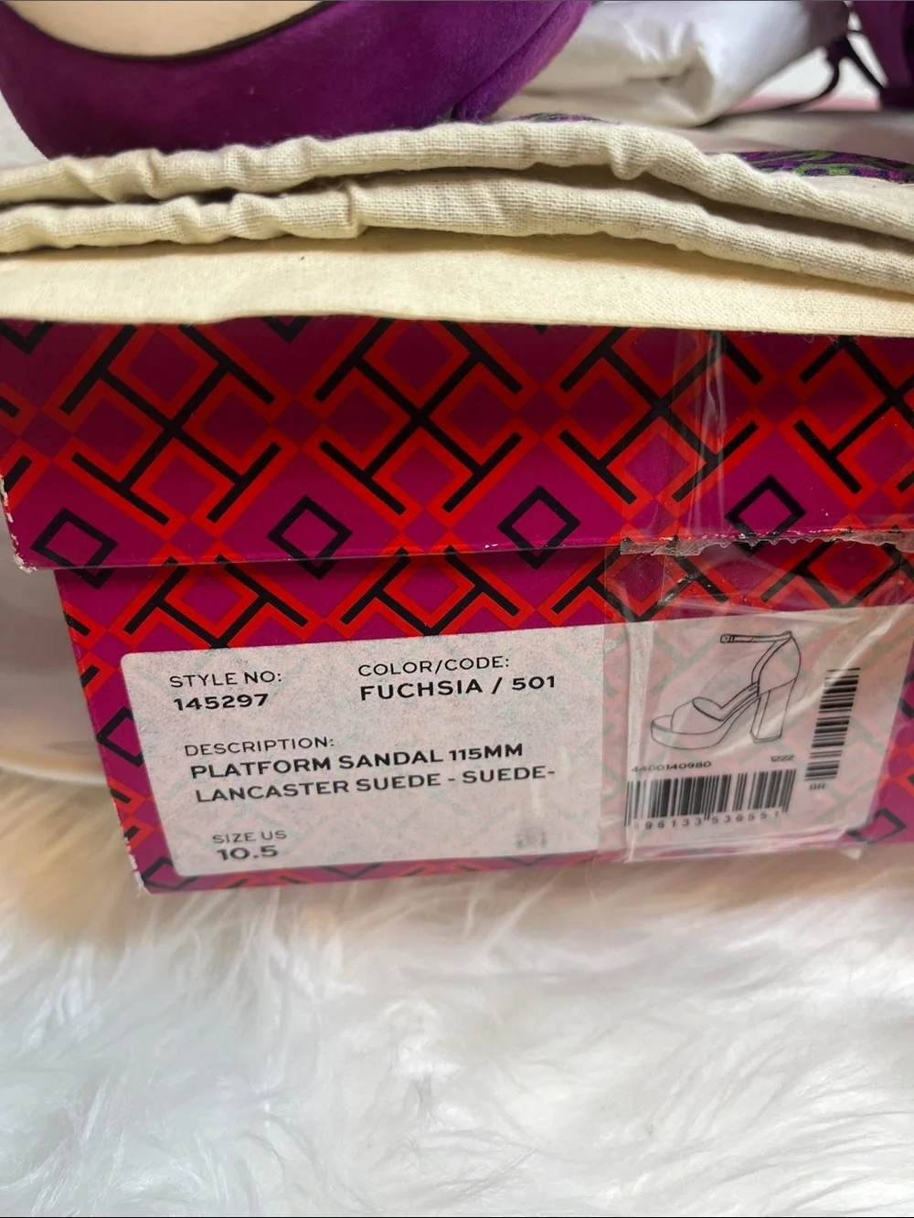 Tory Burch Fuchsia Suede Platform Block Heel Sandals